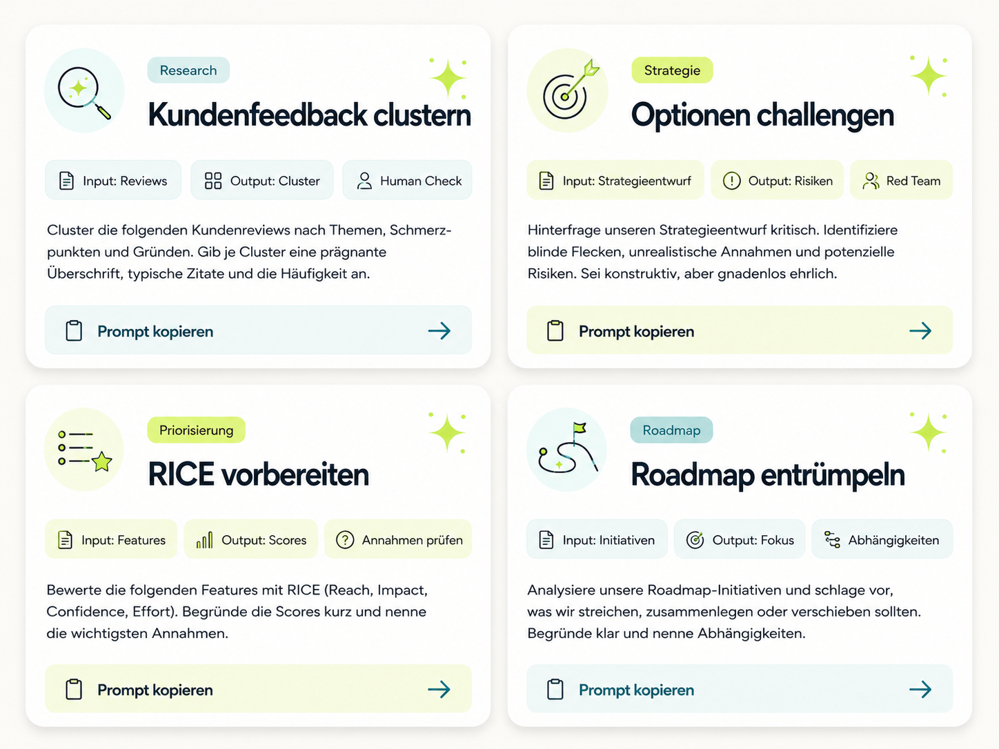 Prompt-Karten für Product Manager